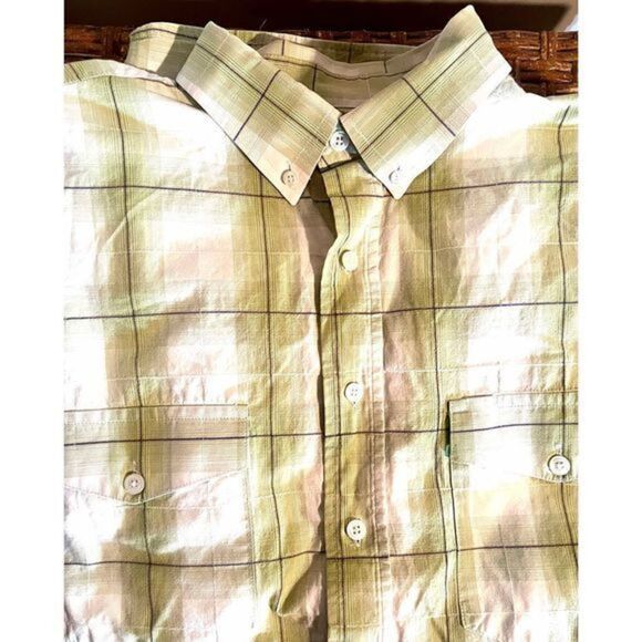 Panhandle Slim Western Mens Size XL Button Up  Rodeo Shirt Green Plaid‎ Cotton - Picture 1 of 5